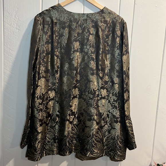 Carmen Marc Valvo Women Formal Top Jacket w gold design - Picture 9 of 15